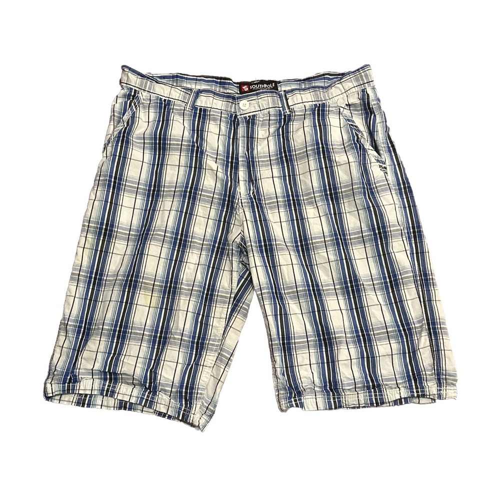 South Pole Men's Size 38 Multicolored Plaid Baggy Shorts Y2K 12" Inseam